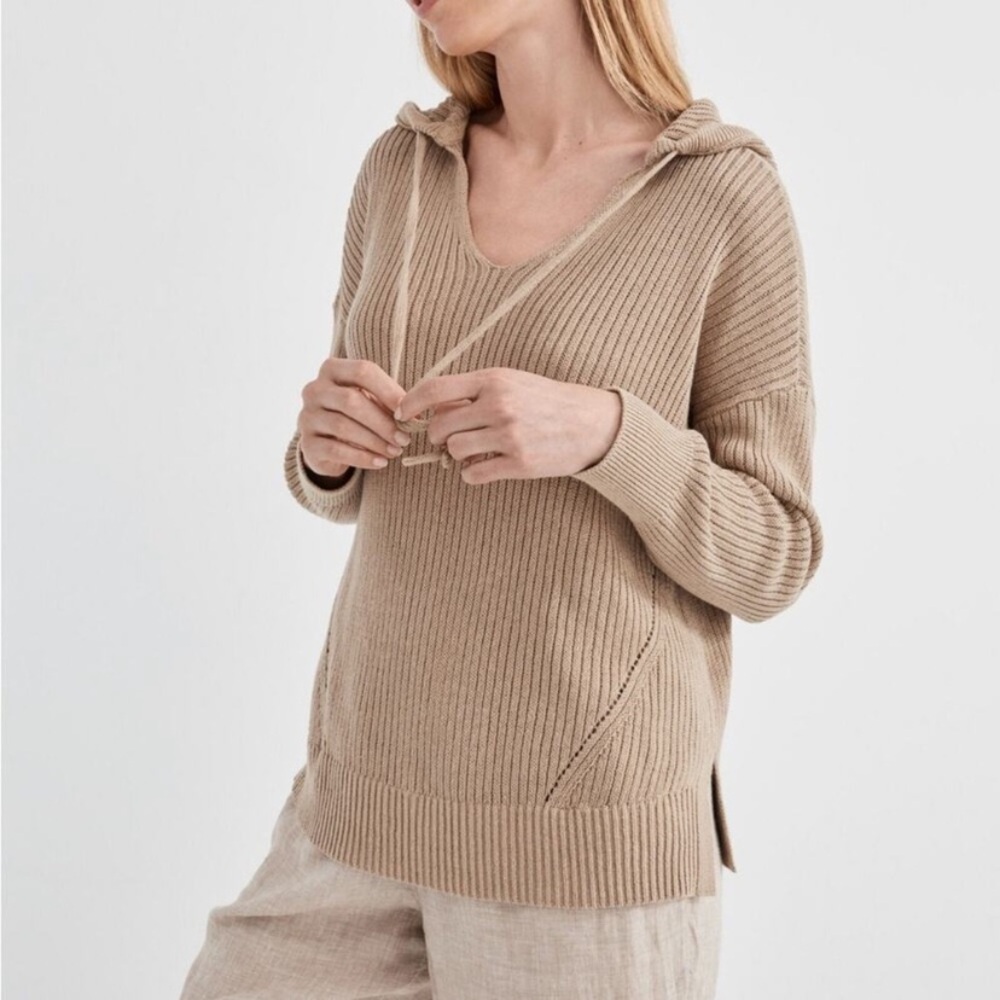 Haven Well Within Linen Cotton Ribbed Hoodie